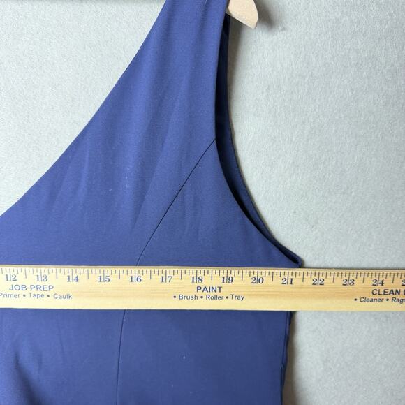 Davids Bridal Bridesmaid Dress Navy Blue Chiffon Faux Wrap Women's Plus size 20 - Picture 5 of 5